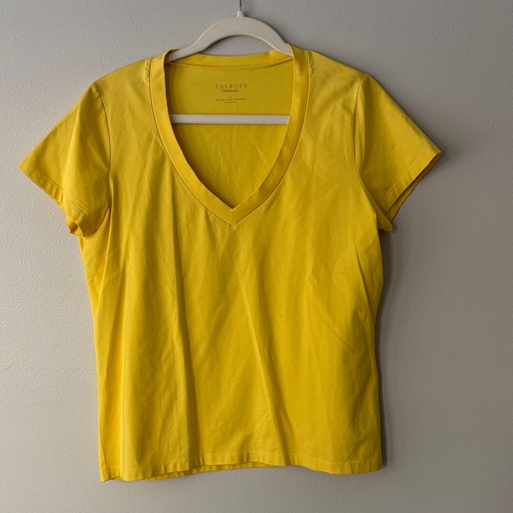 Talbots Sunny Yellow V-Neck Tee
